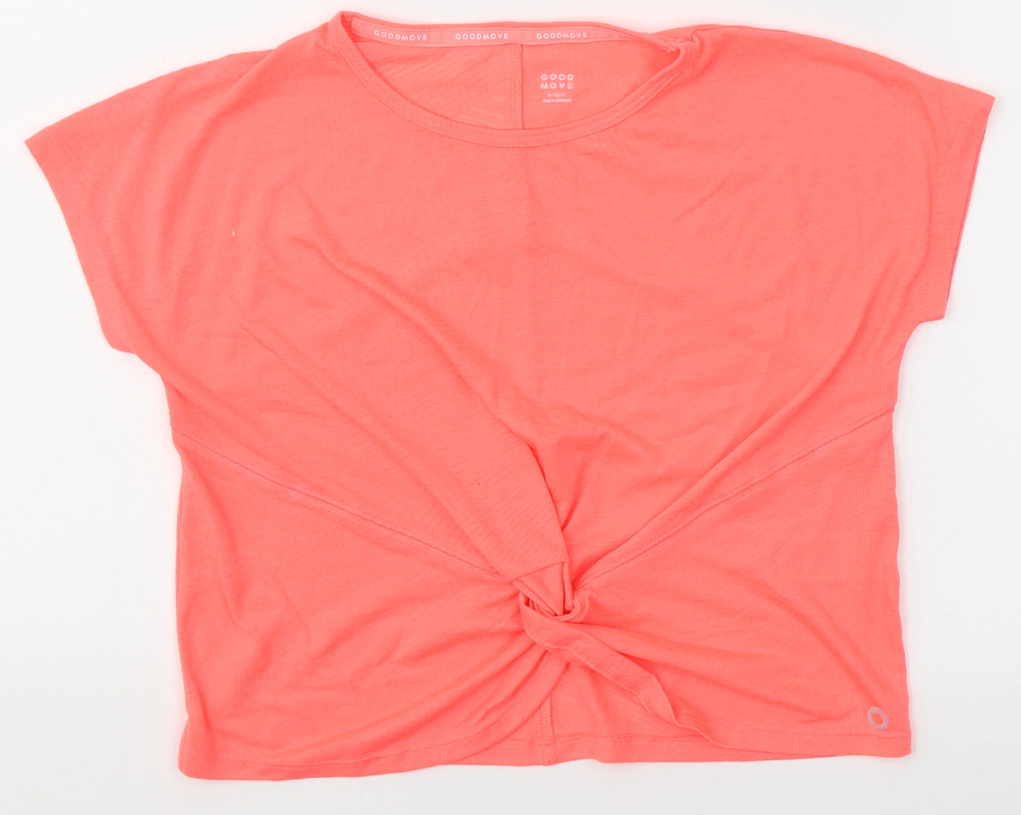 Marks and Spencer Girls Pink  Polyester Basic T-Shirt Size 9-10 Years Round Neck