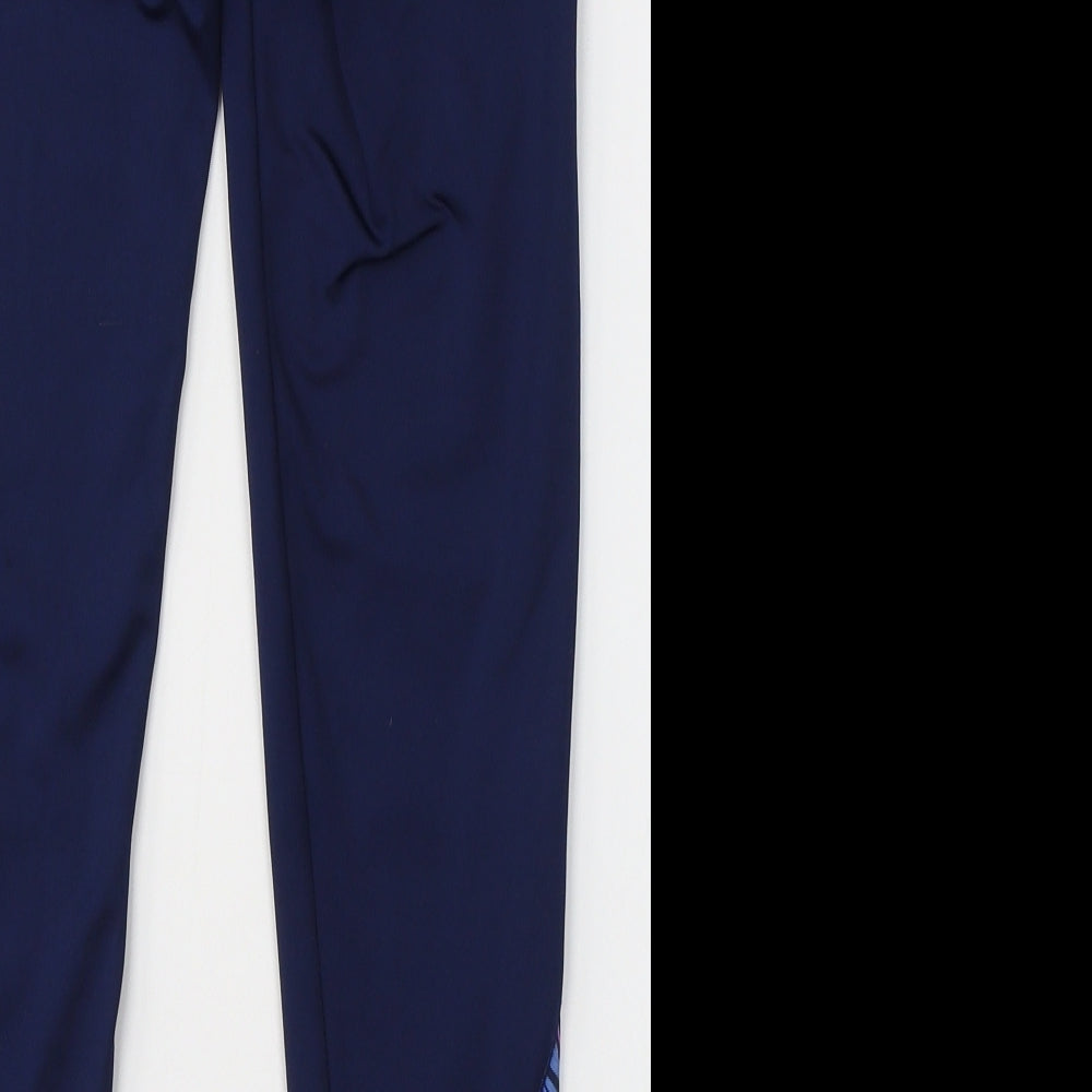 Dunnes Stores Girls Blue Floral Polyester Jogger Trousers Size 9-10 Years L23.5 in Regular  - Leggings Be the Future