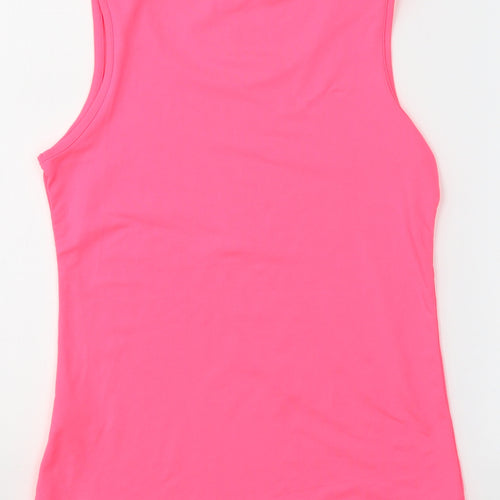 Dunnes Stores Girls Pink  Polyester Basic Tank Size 10-11 Years Round Neck