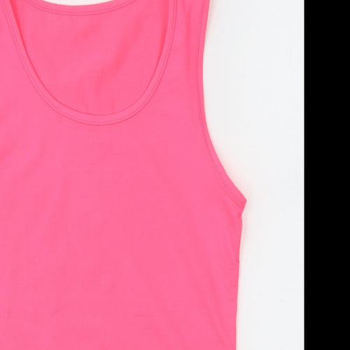 Dunnes Stores Girls Pink  Polyester Basic Tank Size 10-11 Years Round Neck