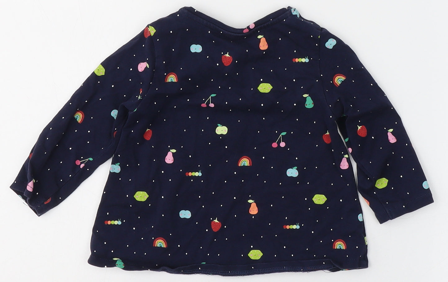 NEXT Girls Blue  Cotton Basic Casual Size 6-9 Months Round Neck