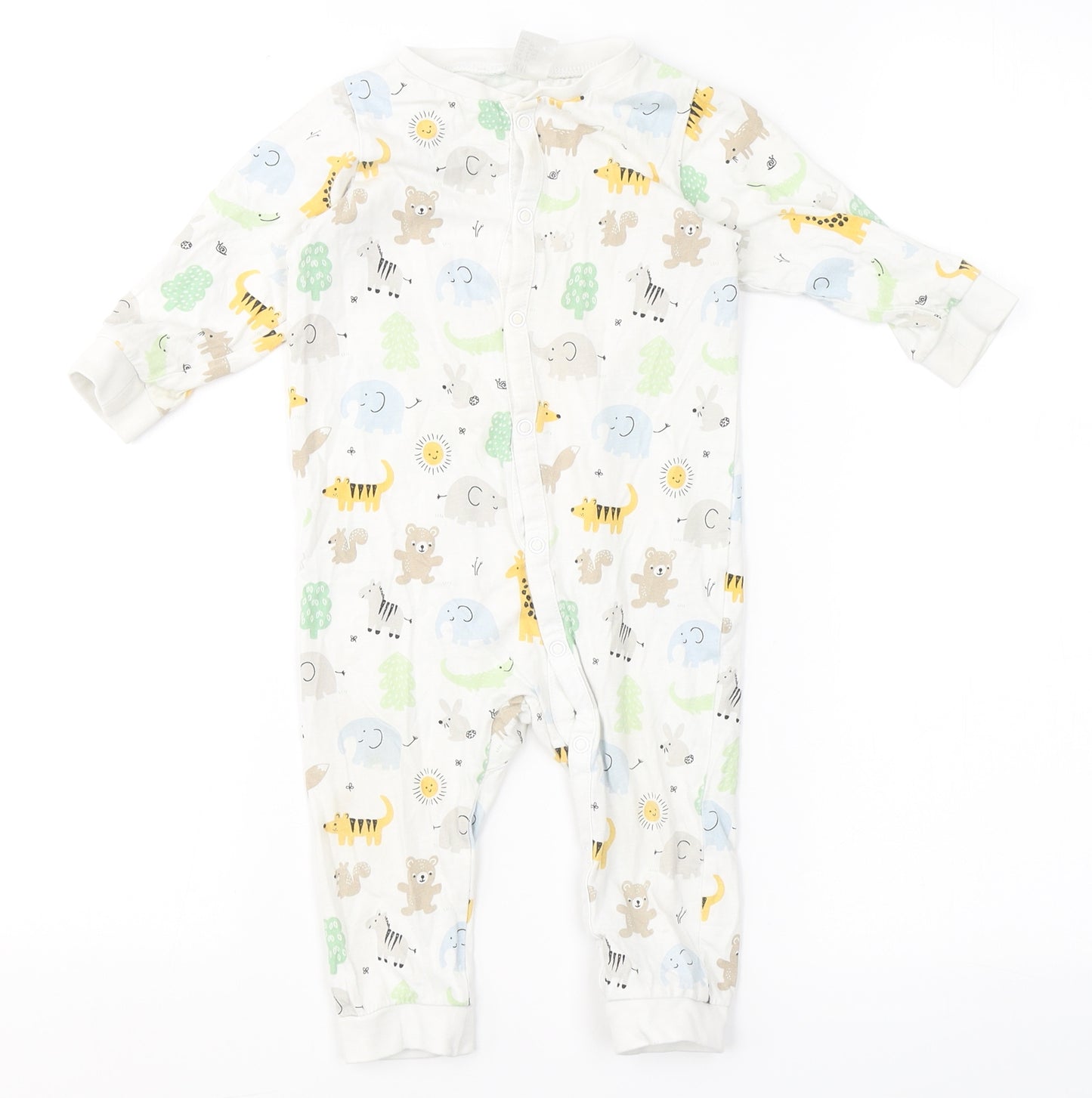 H&M Baby White  Cotton Romper One-Piece Size 9-12 Months