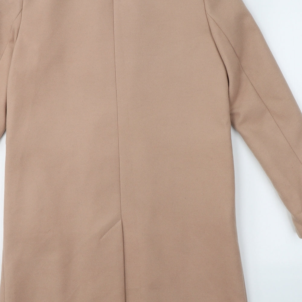 Topshop Womens Beige   Overcoat Coat Size 8  Button