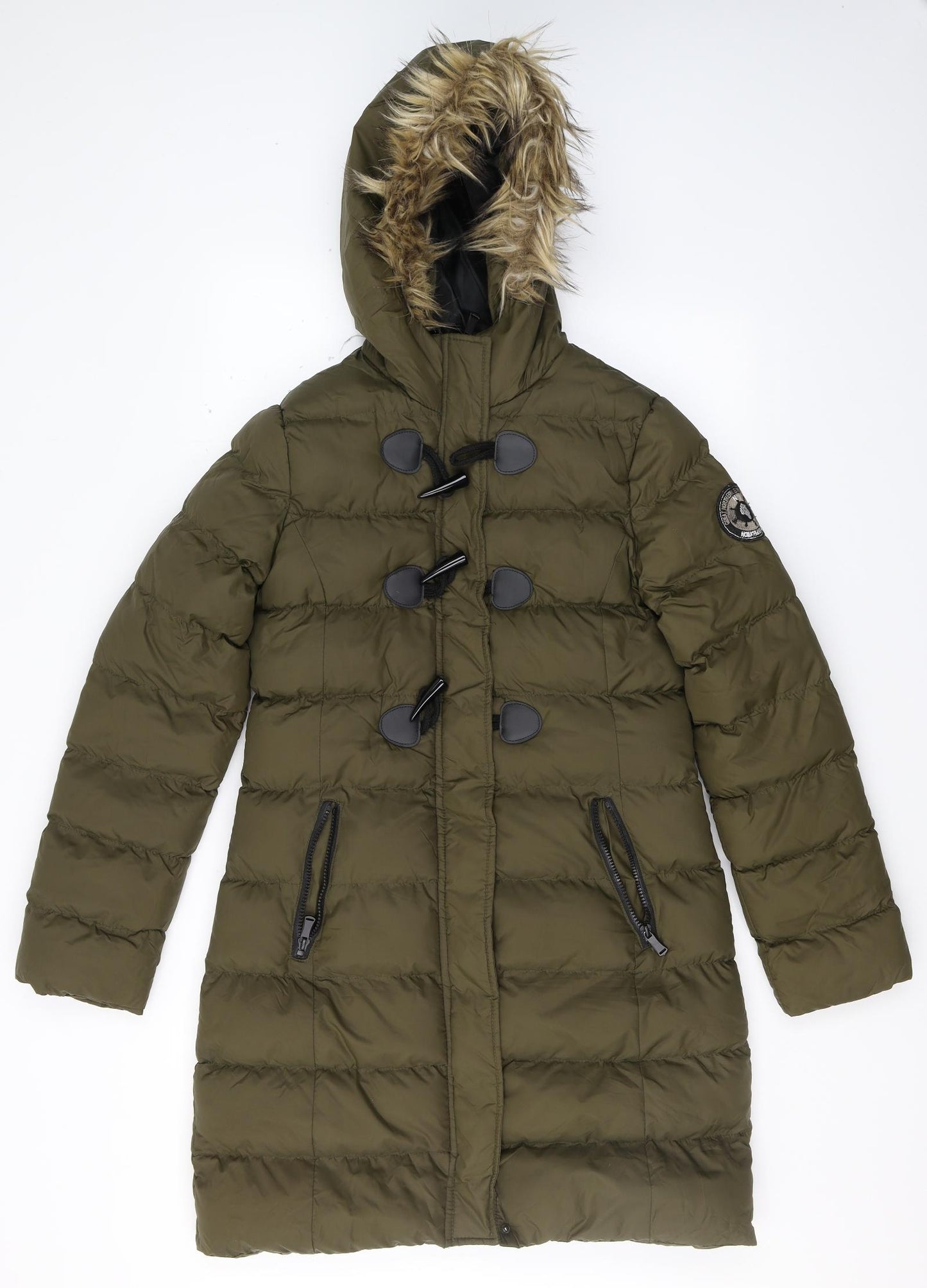 Brave Soul Womens Green   Puffer Jacket Jacket Size 10  Zip