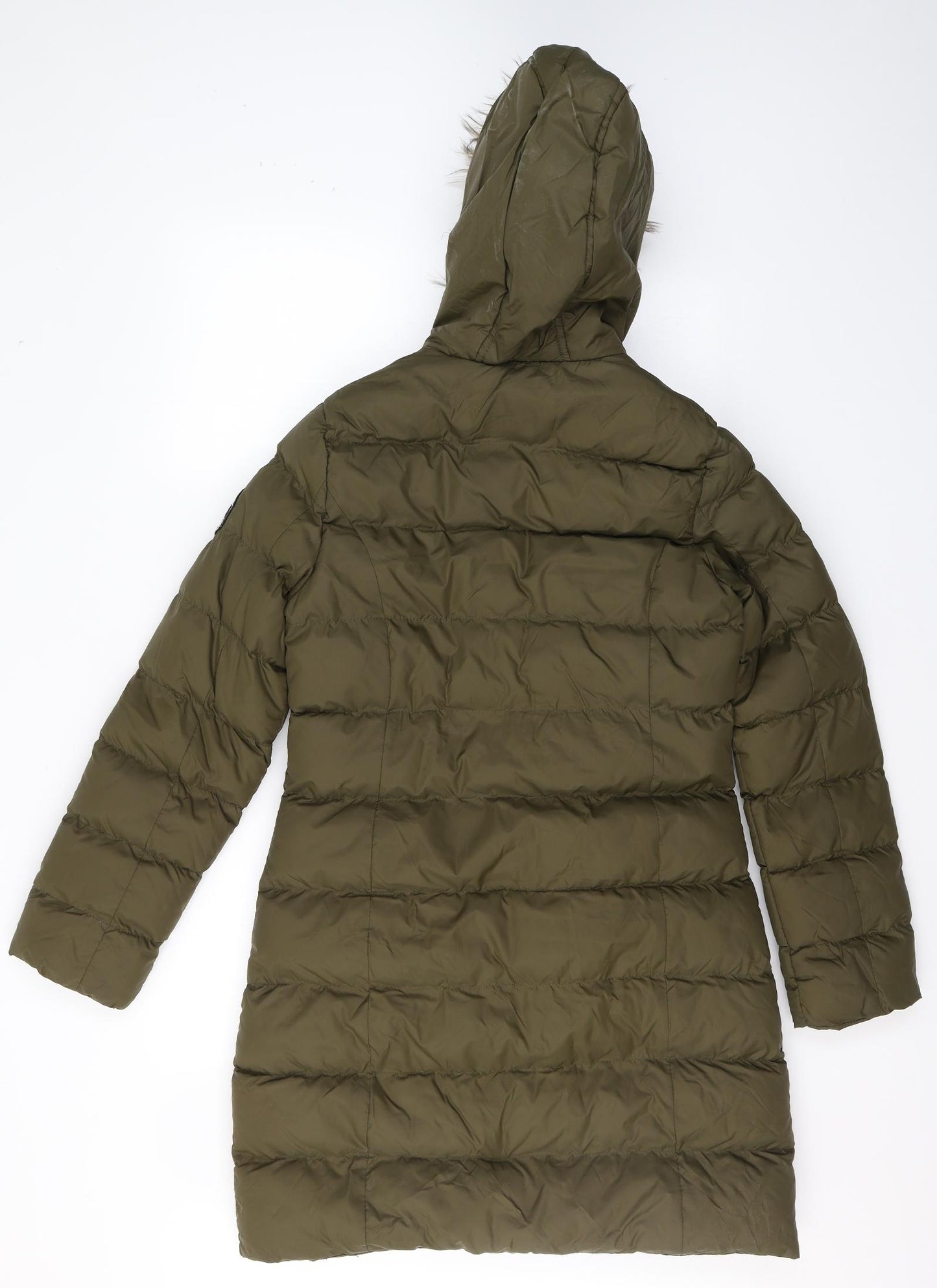 Brave Soul Womens Green   Puffer Jacket Jacket Size 10  Zip