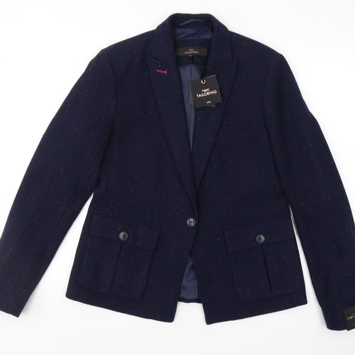 NEXT Womens Blue  Wool Jacket Suit Jacket Size 12