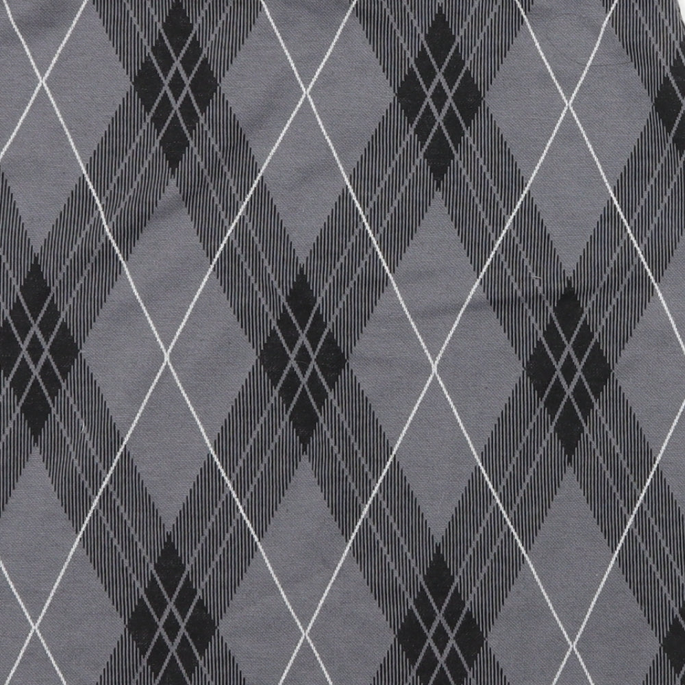 New Look Womens Grey Argyle/Diamond Polyester Mini Skirt Size 10