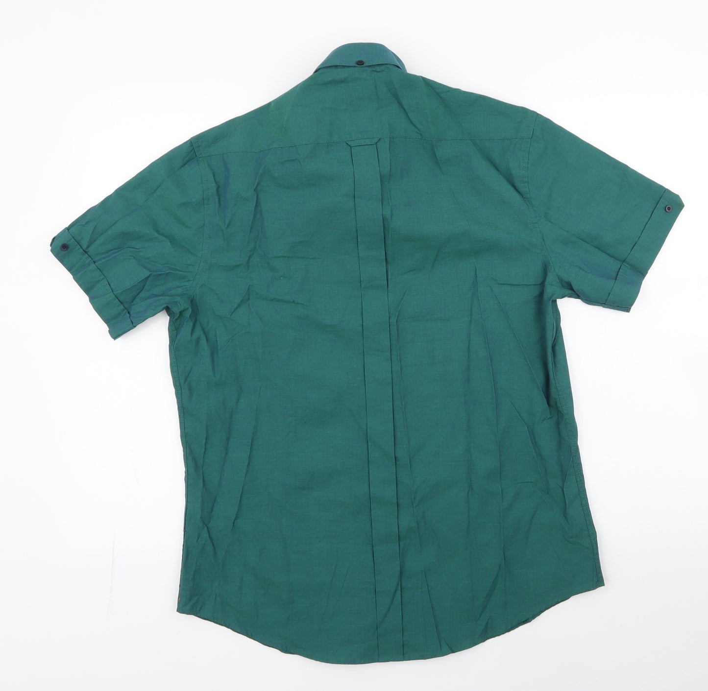 Gabicci Mens Green  Cotton  Button-Up Size L Collared Button