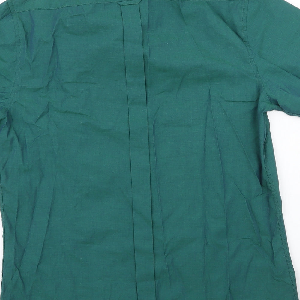 Gabicci Mens Green  Cotton  Button-Up Size L Collared Button