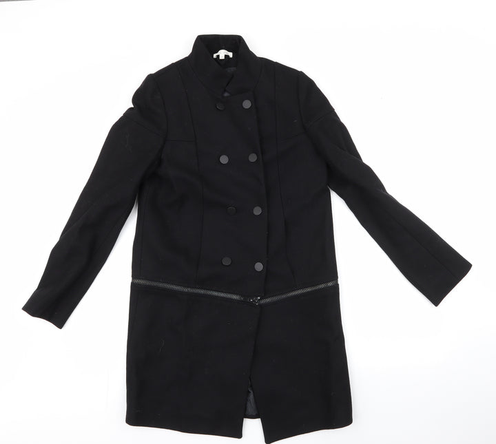 Les Petites Womens Black Overcoat Coat Size M Button - removable zip