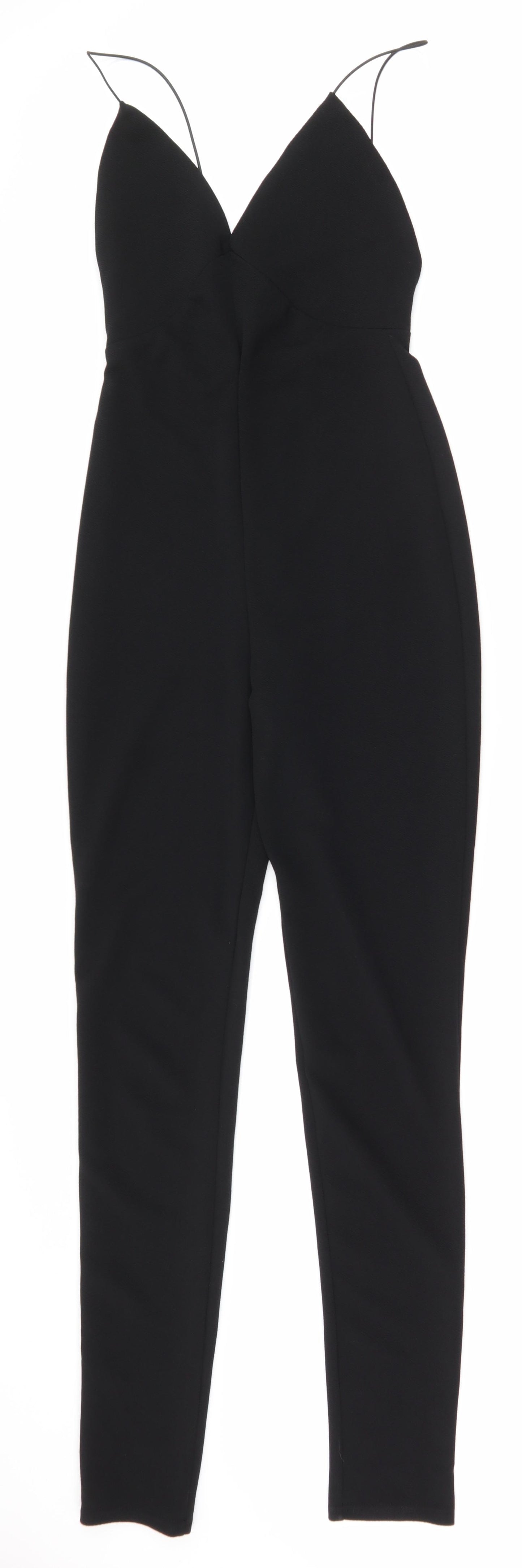 ASOS Design Womens Black  Polyester Jumpsuit One-Piece Size 8 L32 in Pullover
