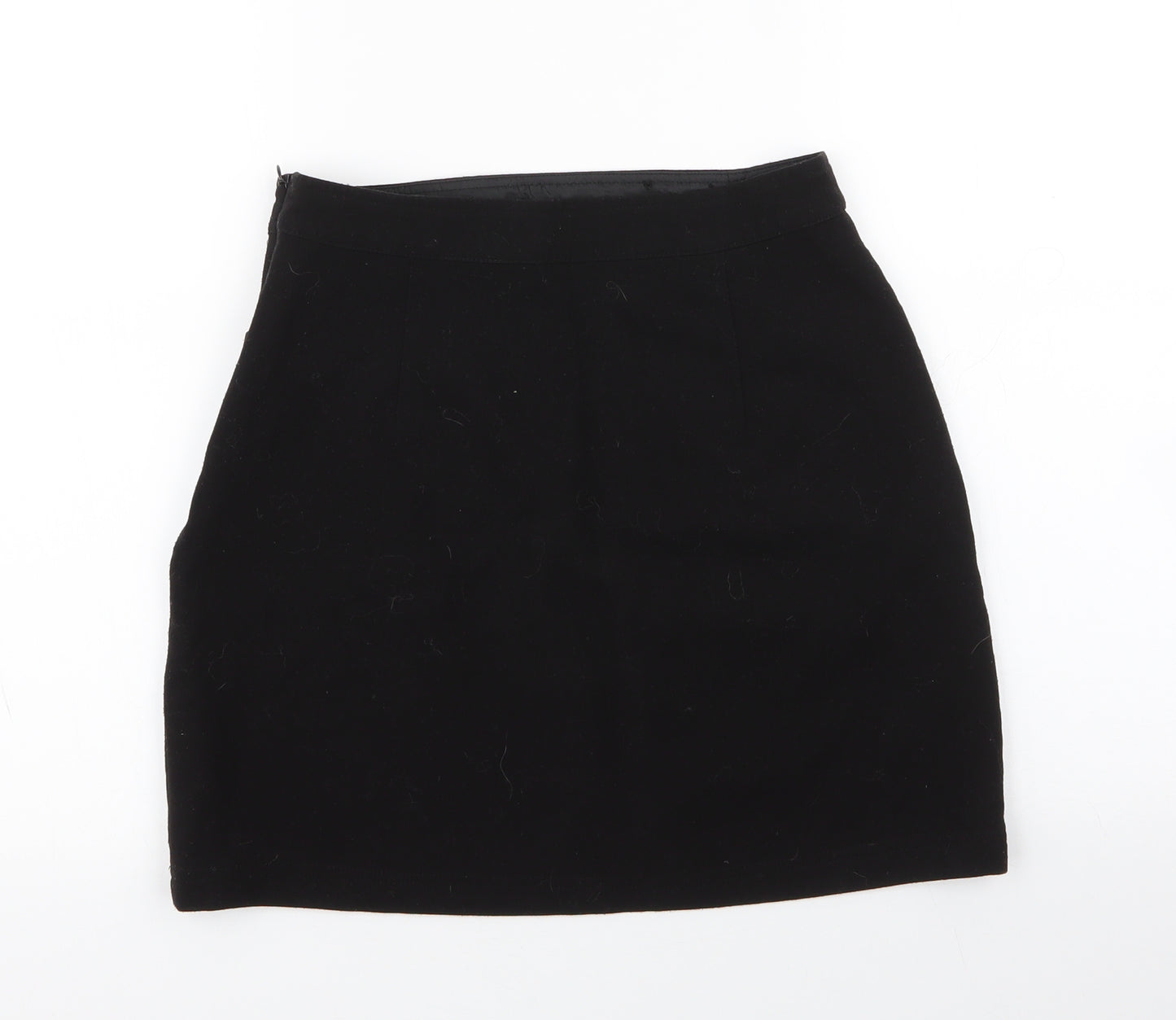 New Look Womens Black  Polyester Mini Skirt Size 8   Zip