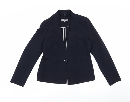 Front view of Marks & Spencer women’s blue jacket blazer, size UK 12