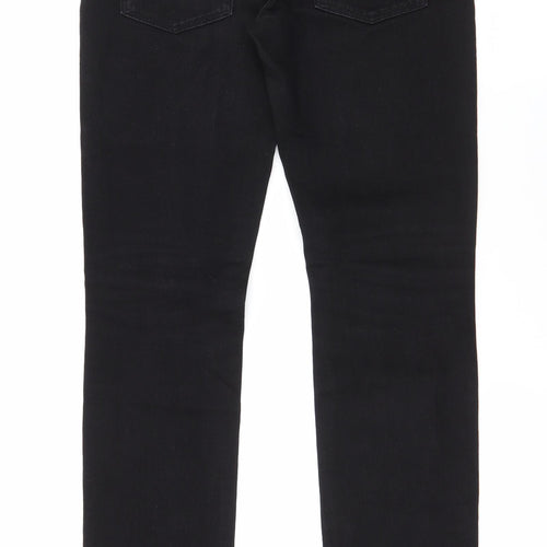 Gap Mens Black  Cotton Straight Jeans Size 28 in L32 in Regular Zip