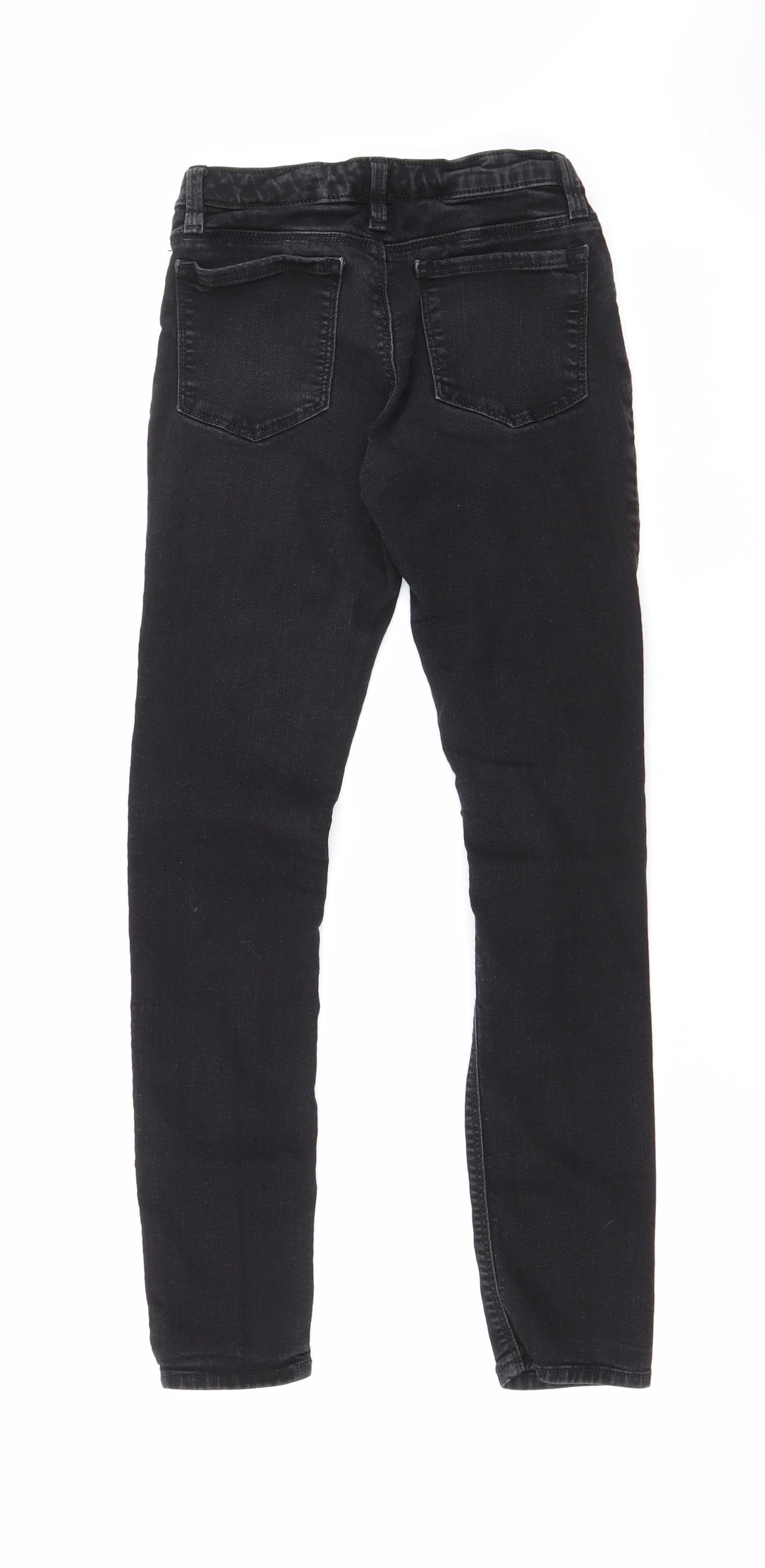 Gap Boys Black  Cotton Skinny Jeans Size 12 Years  Slim Zip