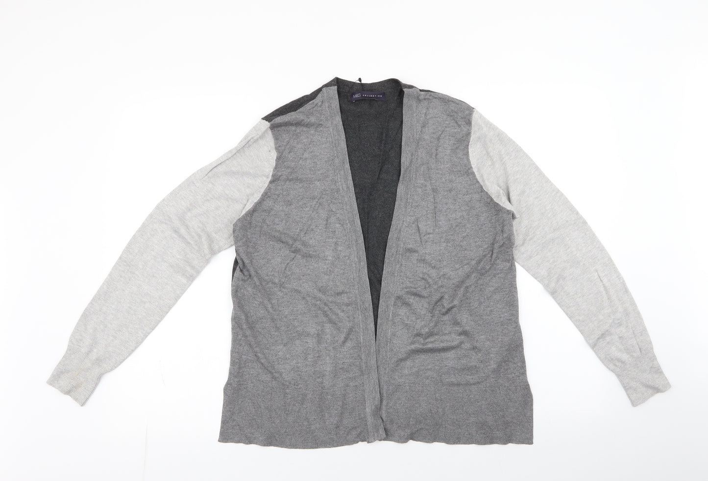 Marks and Spencer Womens Grey   Viscose Cardigan Jumper Size 12