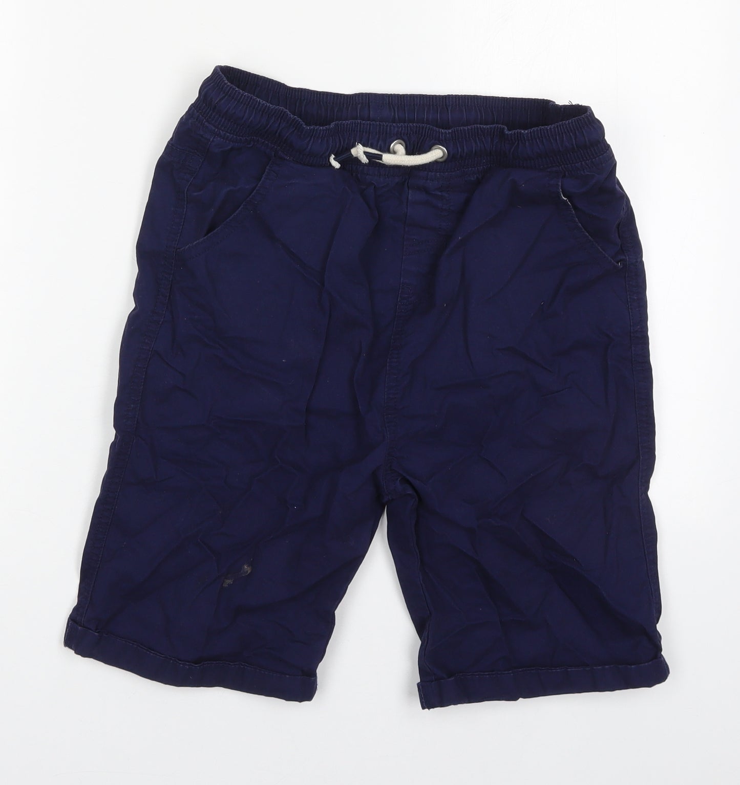 TU Boys Blue  Cotton Bermuda Shorts Size 13 Years  Regular Drawstring