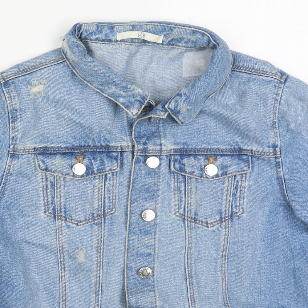 Marks and Spencer Girls Blue   Jacket  Size 12-13 Years  Button