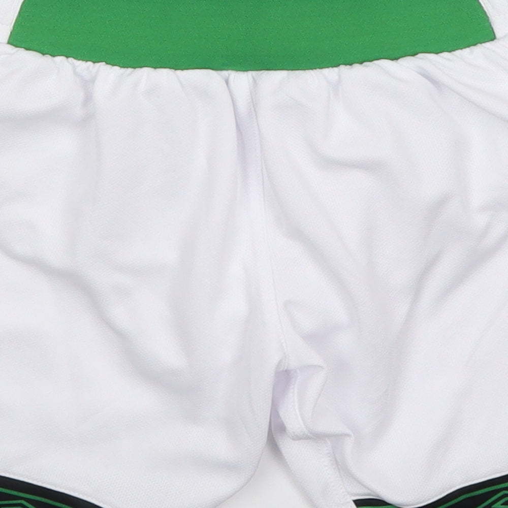 Umbro Boys White  Polyester Sweat Shorts Size 11 Years  Regular Drawstring - Glentorian FC