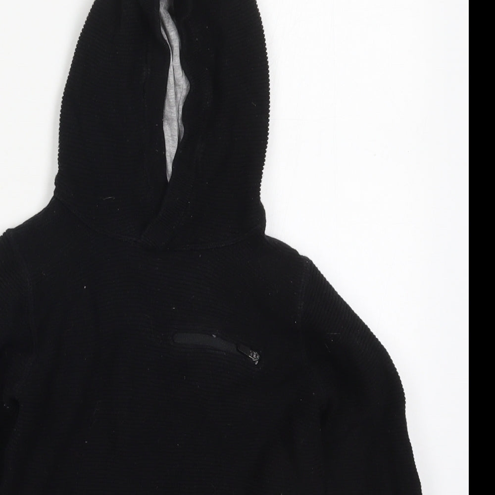 NEXT Boys Black  Cotton Pullover Hoodie Size 7 Years  Pullover