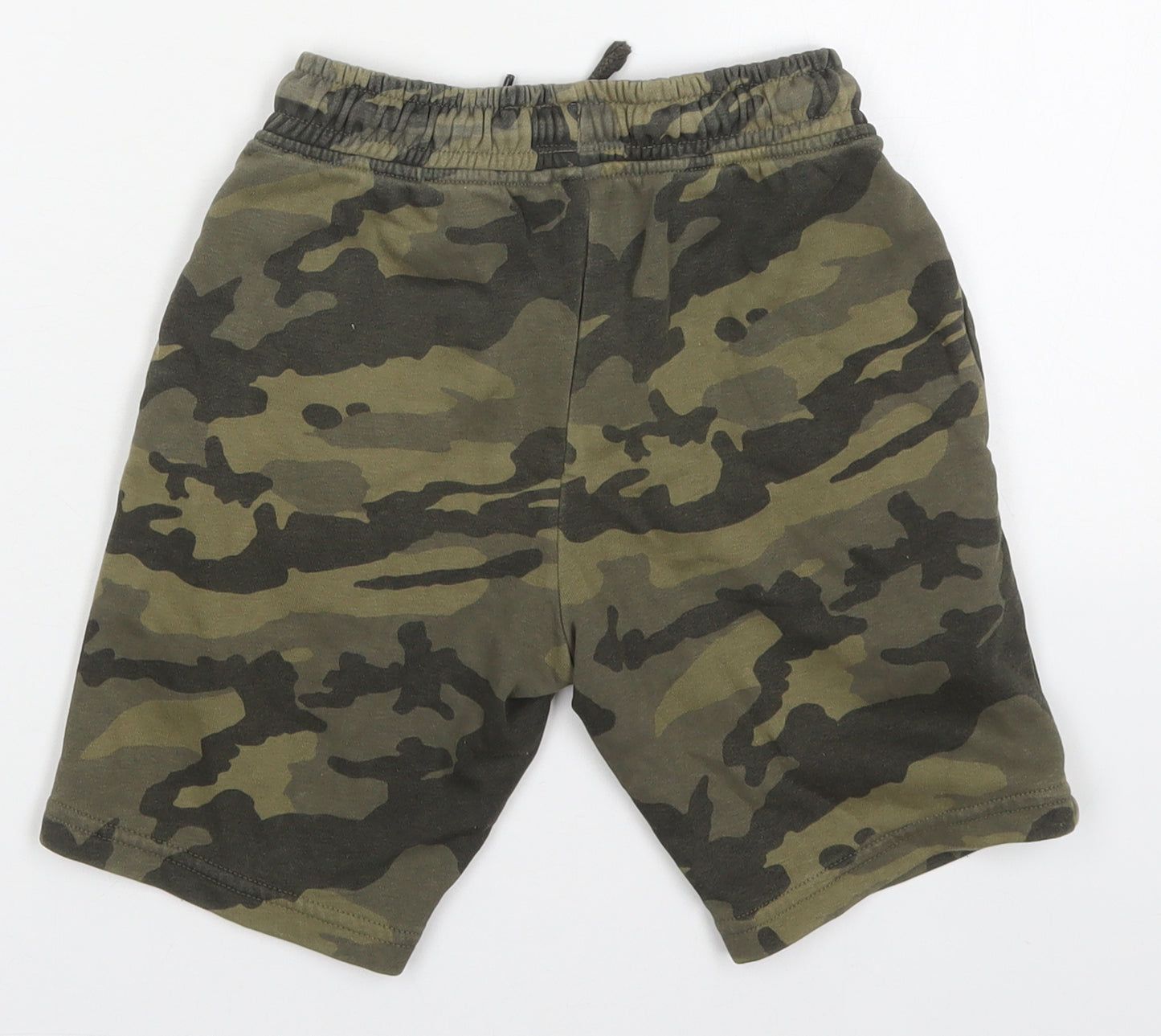 NEXT Boys Green Camouflage Cotton Sweat Shorts Size 7 Years  Regular Drawstring