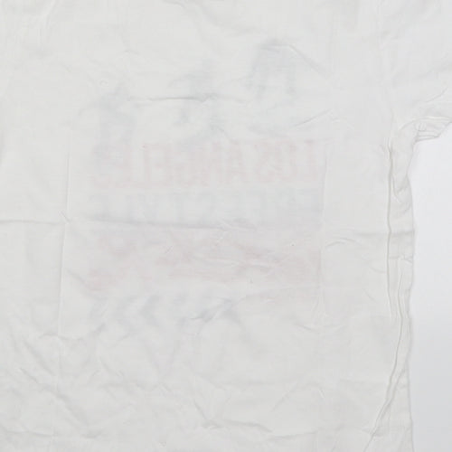 Primark Boys White  Cotton Basic T-Shirt Size 8-9 Years Crew Neck Pullover - Los Angeles Freestyle