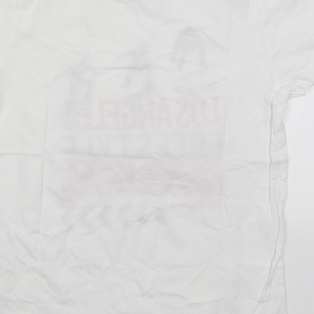 Primark Boys White  Cotton Basic T-Shirt Size 8-9 Years Crew Neck Pullover - Los Angeles Freestyle