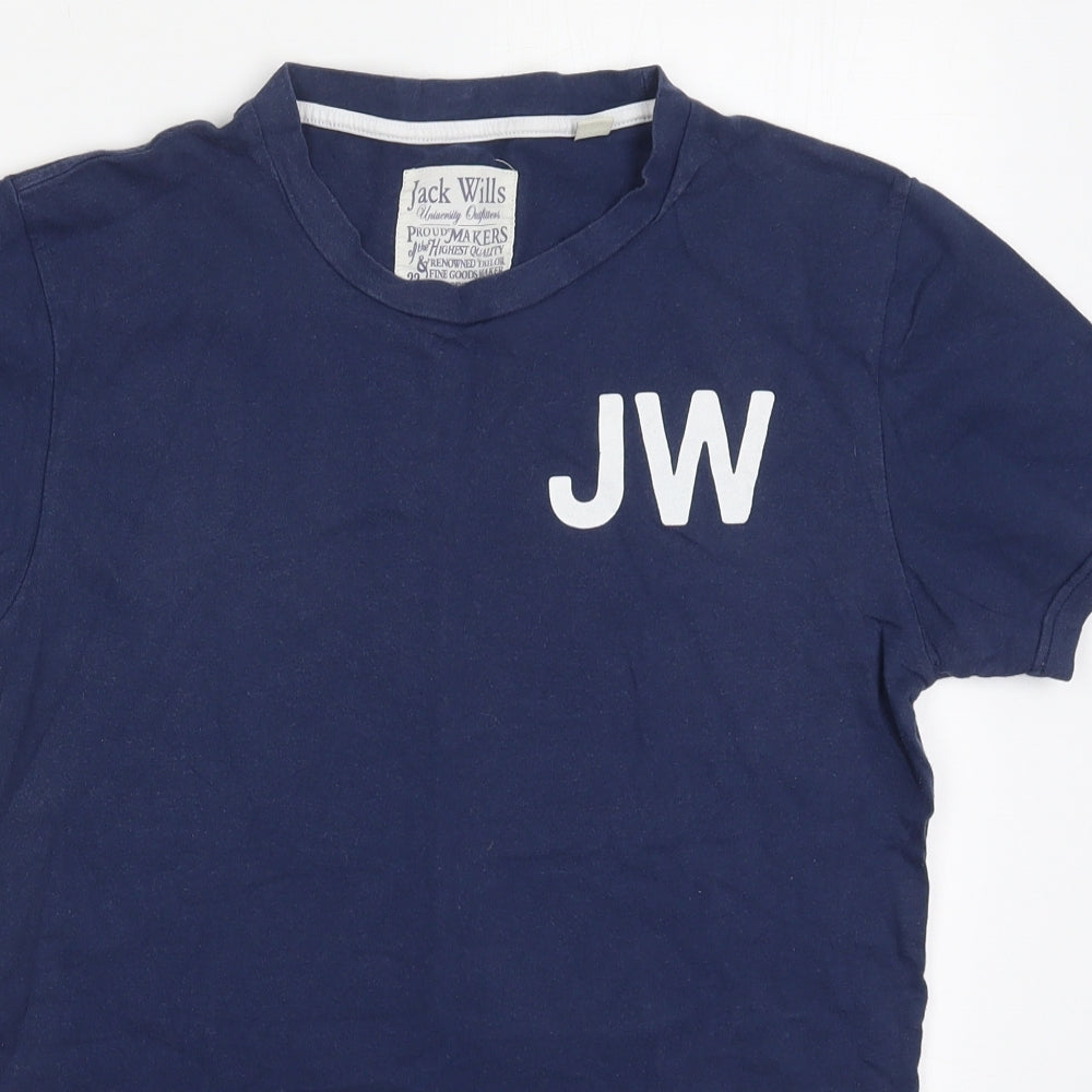 Jack Wills Mens Blue  Cotton Basic T-Shirt Size M Crew Neck Pullover - 4