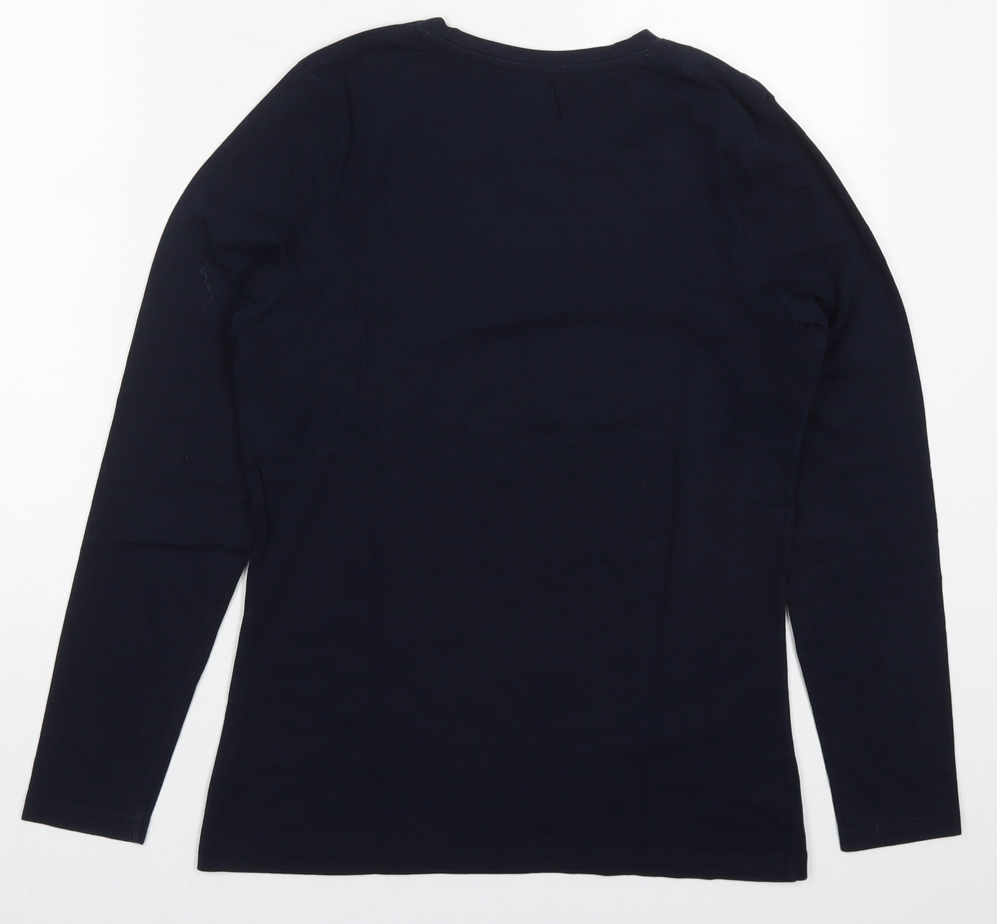 Dunnes Womens Blue  Cotton Basic T-Shirt Size M Round Neck