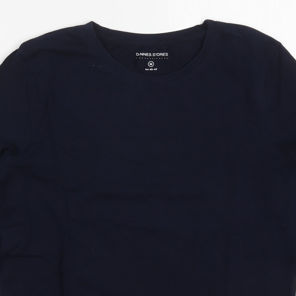 Dunnes Womens Blue  Cotton Basic T-Shirt Size M Round Neck