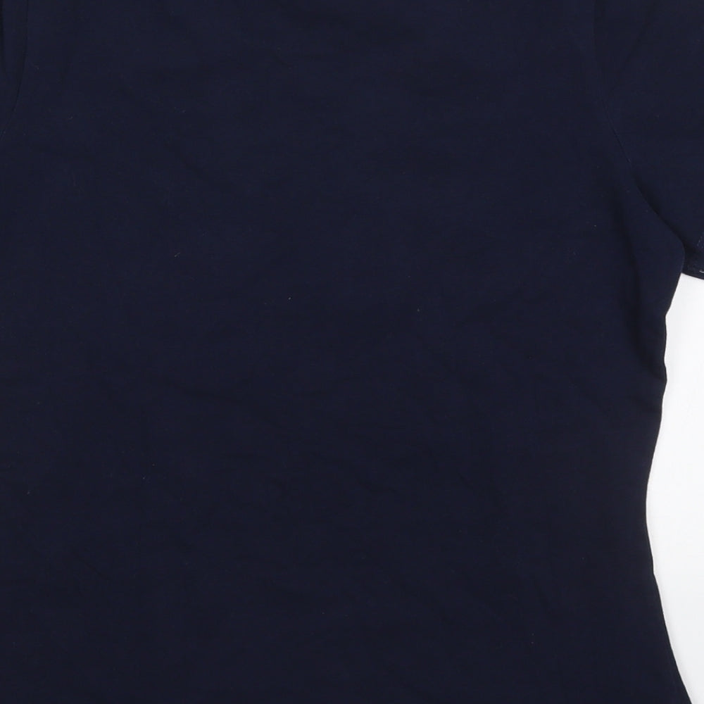 Dunnes Womens Blue  Cotton Basic T-Shirt Size M Round Neck