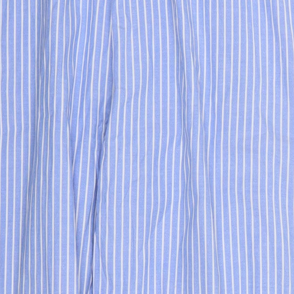 F&F Womens Blue Striped Cotton Trousers  Size 12 L28 in Regular  - Pyjama Pants