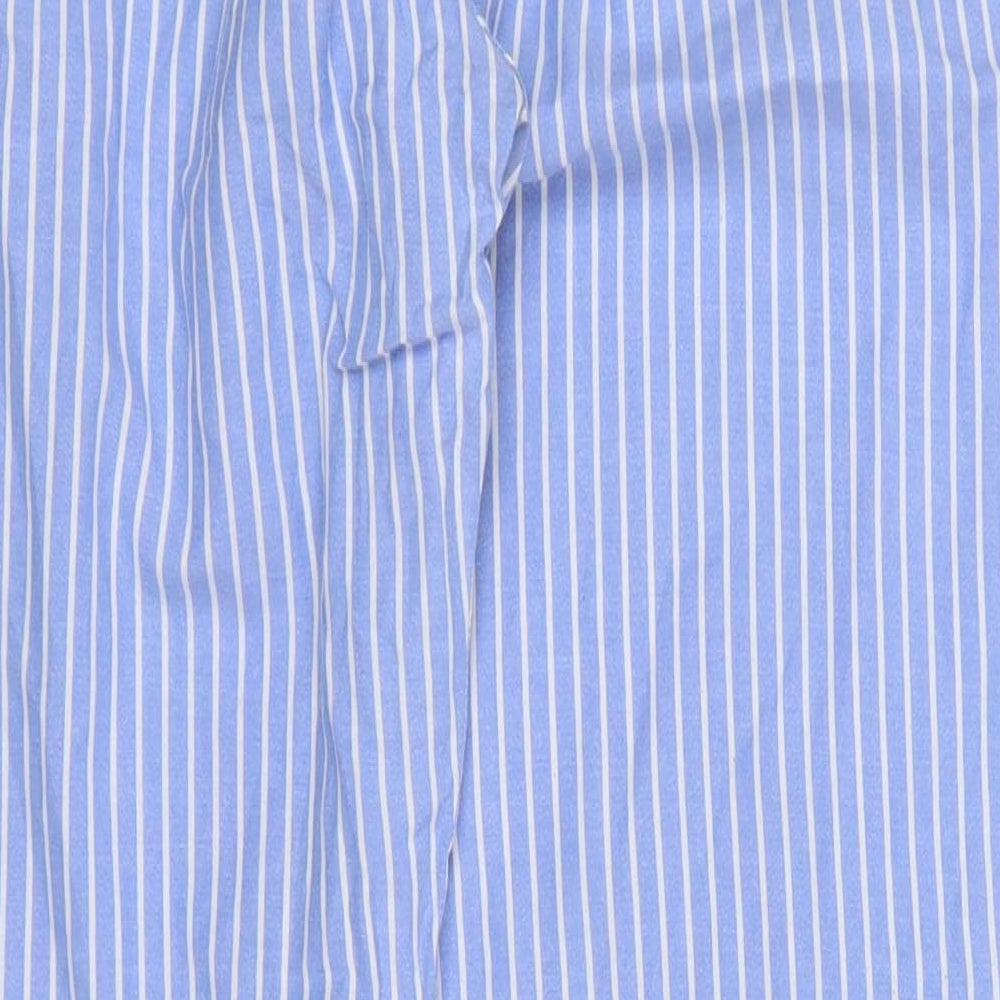 F&F Womens Blue Striped Cotton Trousers  Size 12 L28 in Regular  - Pyjama Pants