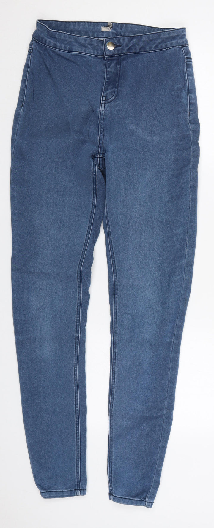 TU Womens Blue Cotton Skinny Jeans Size 10 L30 in Regular Button