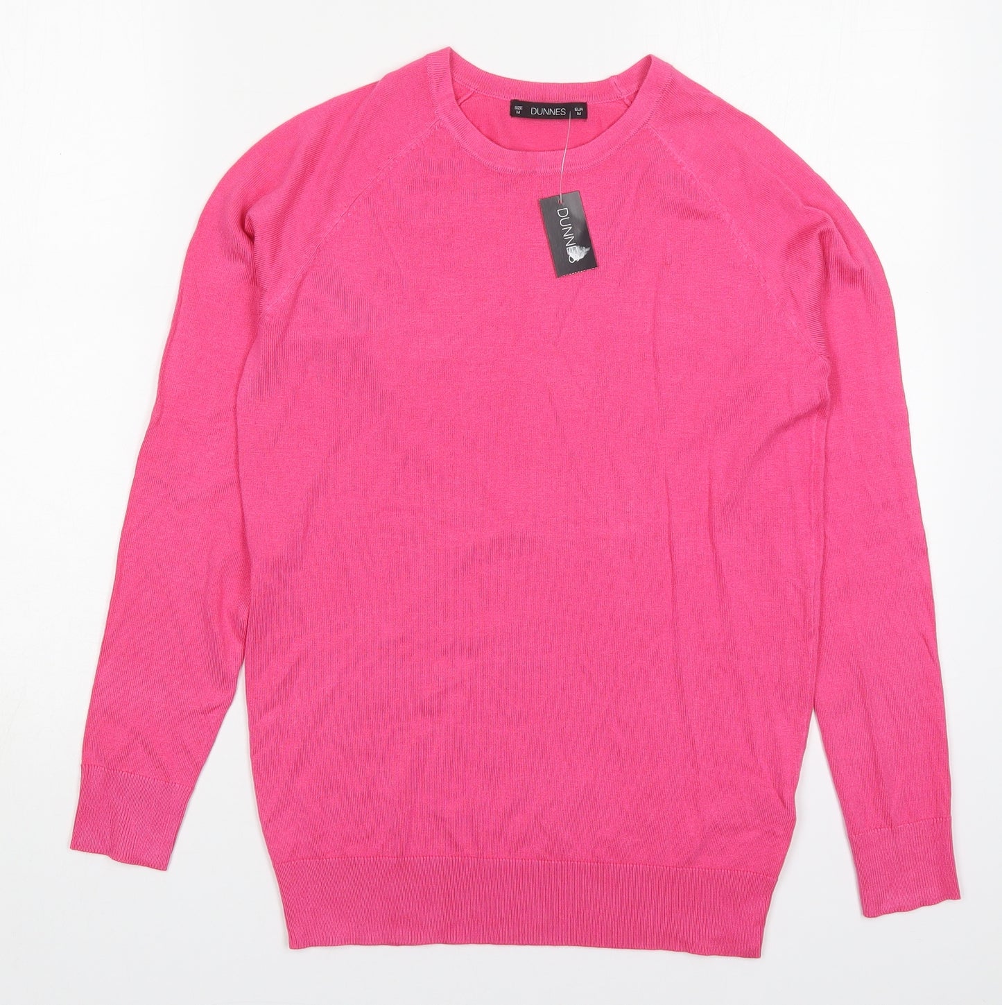 Dunnes Womens Pink Round Neck  Viscose Pullover Jumper Size M
