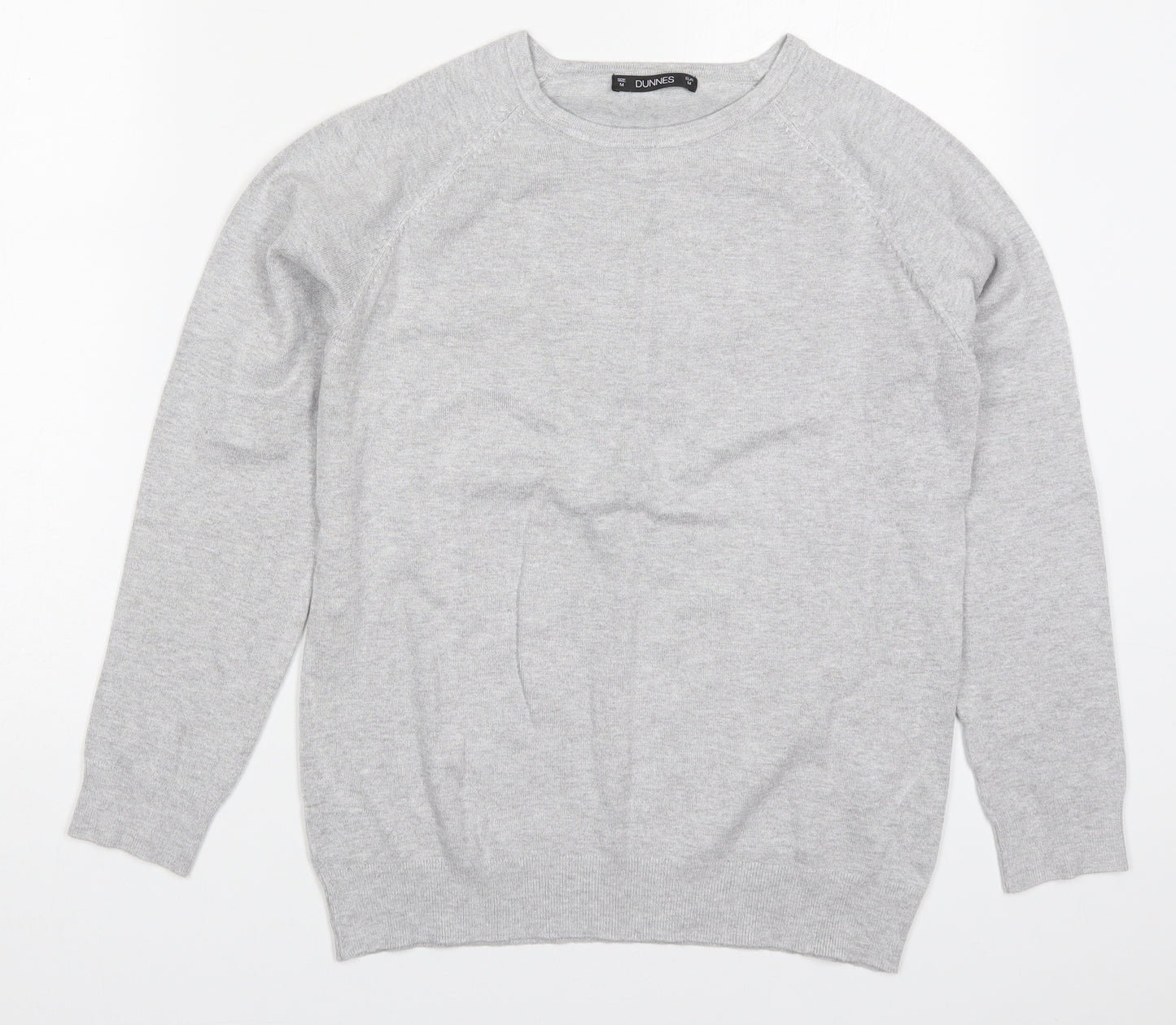 Dunnes Womens Grey Round Neck  Viscose Pullover Jumper Size M