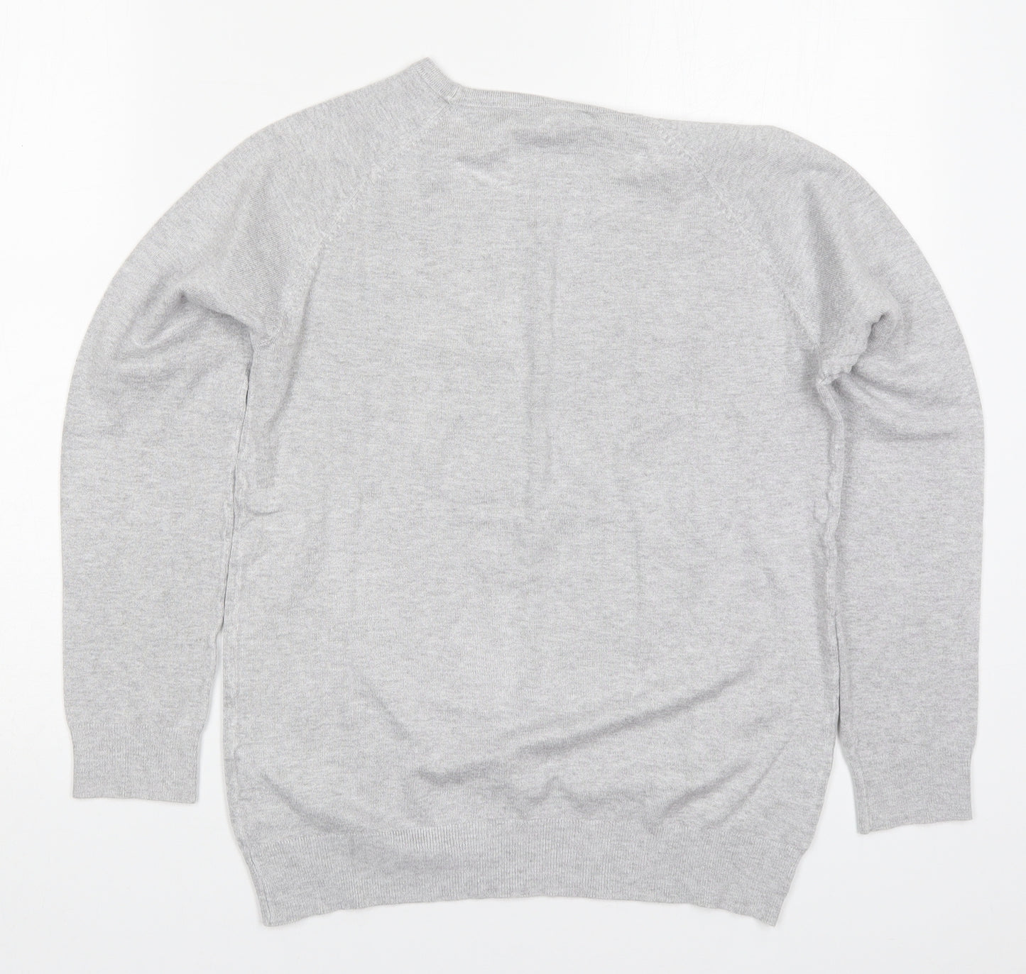 Dunnes Womens Grey Round Neck  Viscose Pullover Jumper Size M