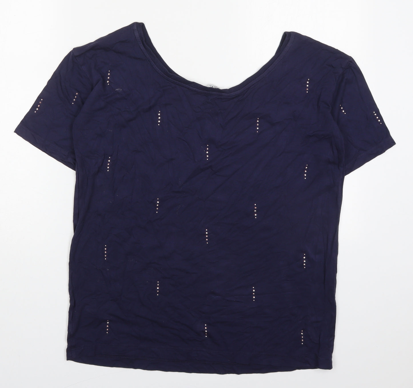 NEXT Womens Blue  Viscose Basic T-Shirt Size 8 Round Neck