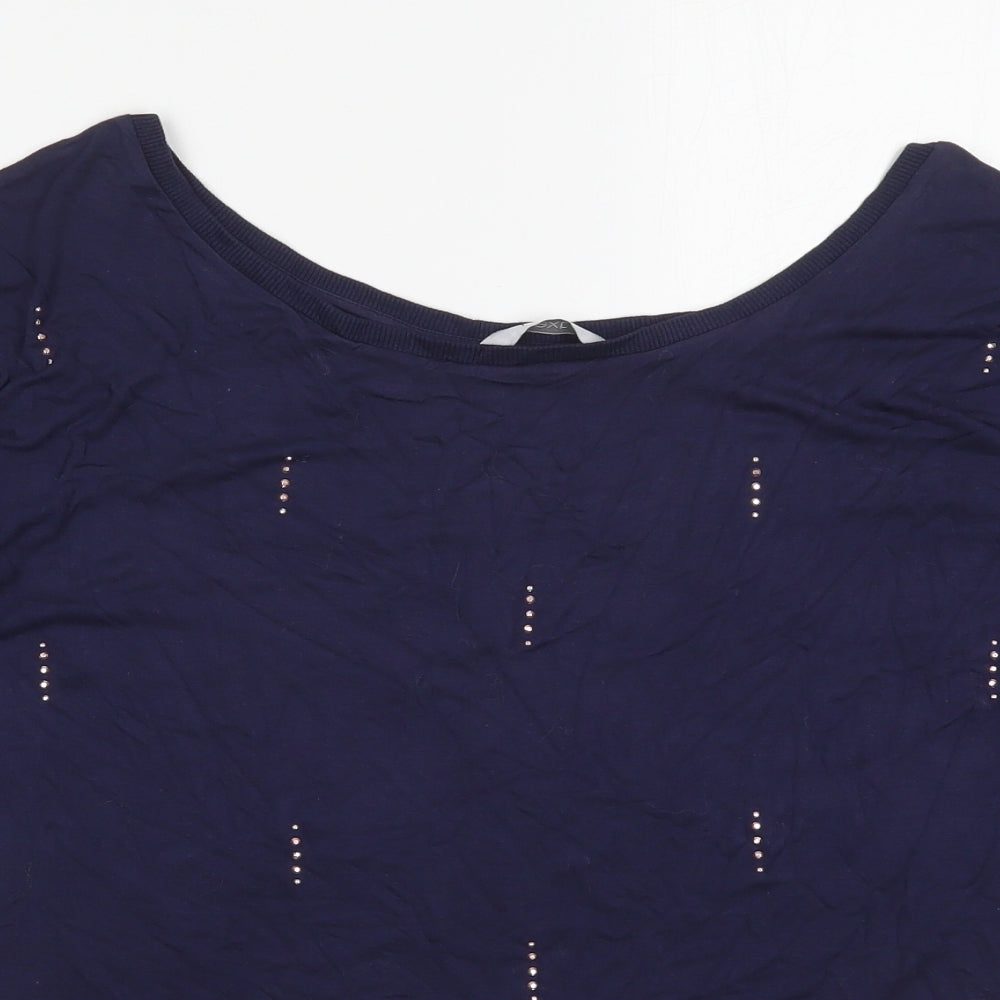 NEXT Womens Blue  Viscose Basic T-Shirt Size 8 Round Neck