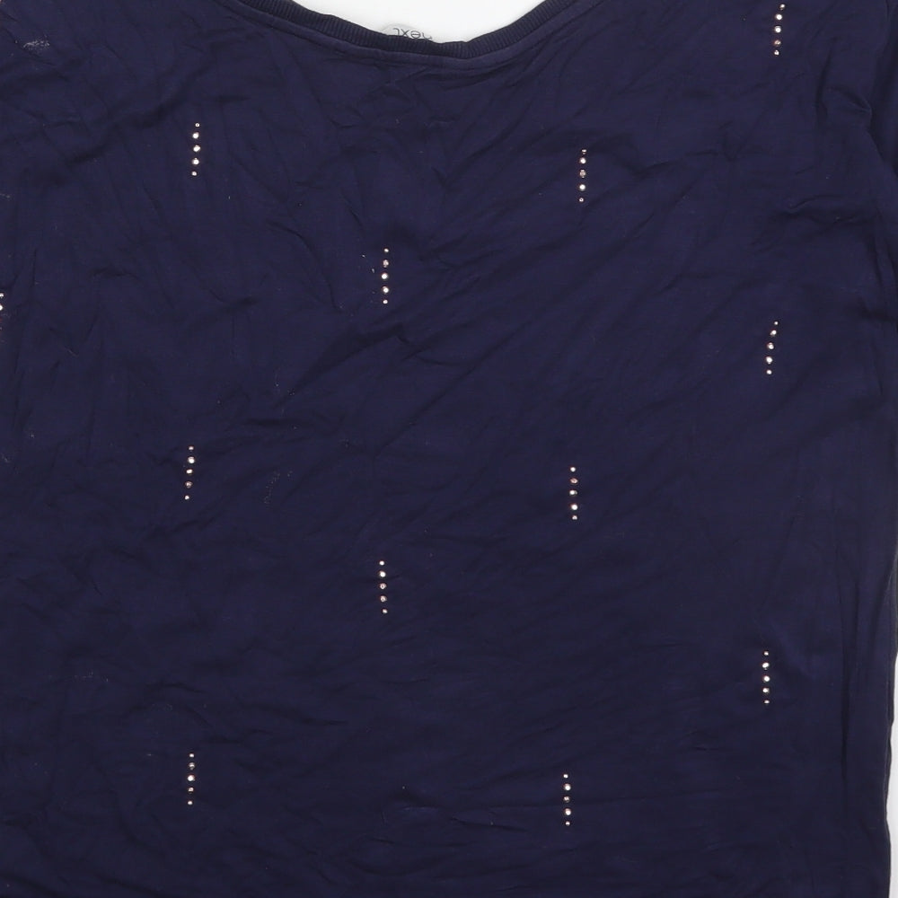 NEXT Womens Blue  Viscose Basic T-Shirt Size 8 Round Neck