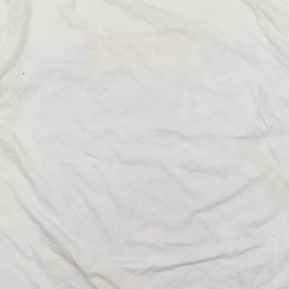 Primark Mens White  Cotton  T-Shirt Size L Crew Neck  - Marvel Captain America