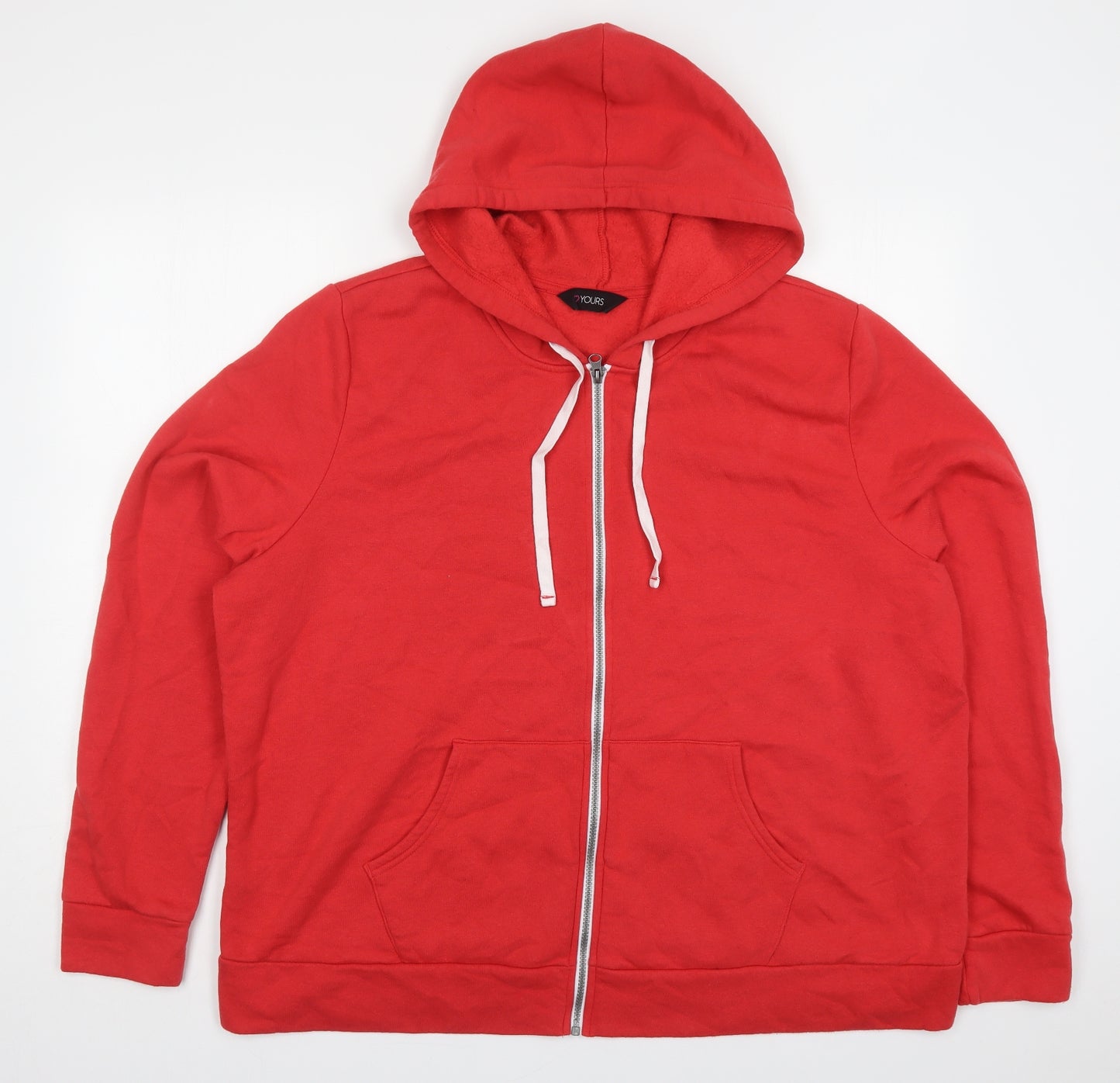 Yours Womens Red  Cotton Full Zip Hoodie Size 26  Zip