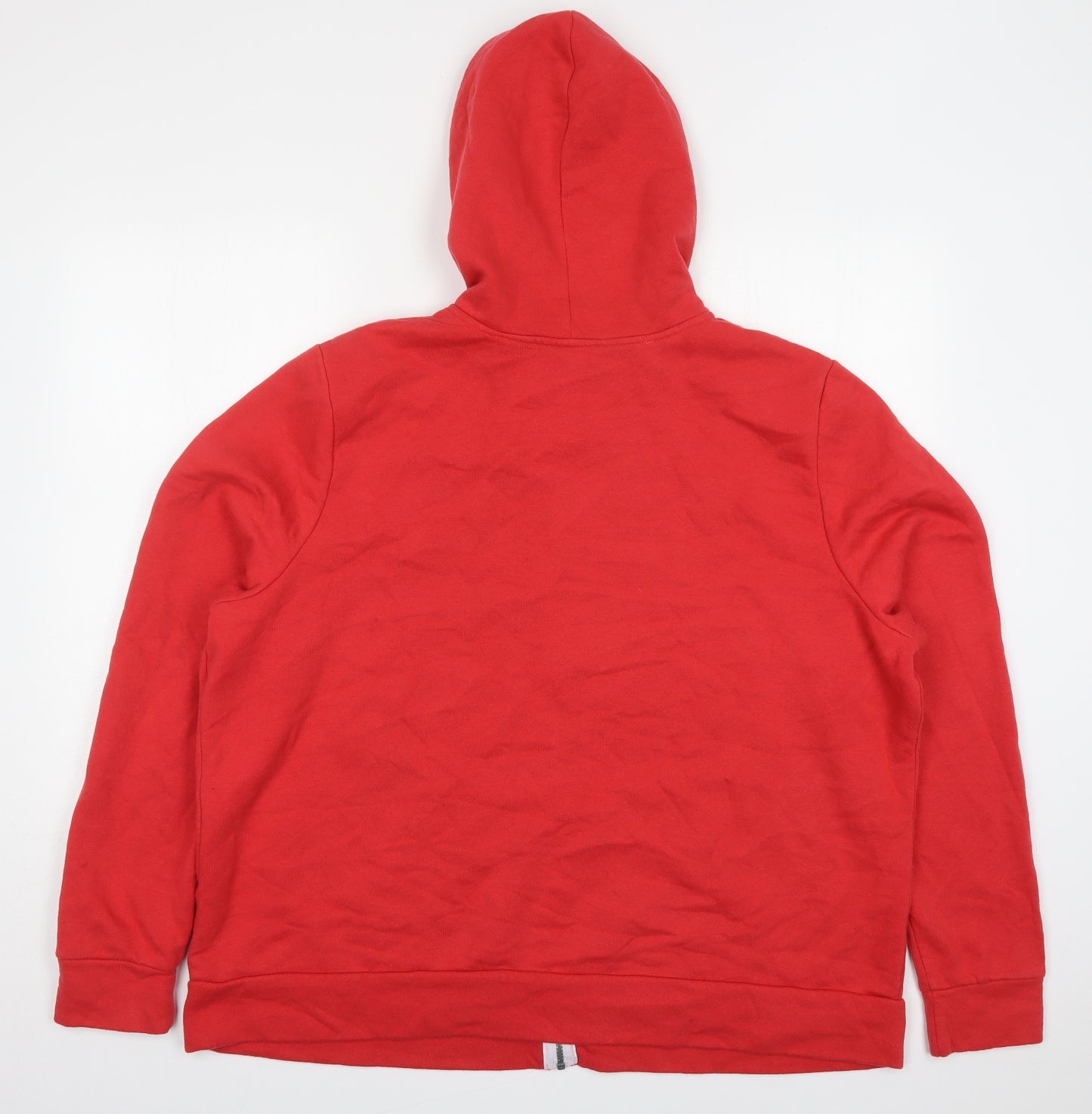 Yours Womens Red  Cotton Full Zip Hoodie Size 26  Zip