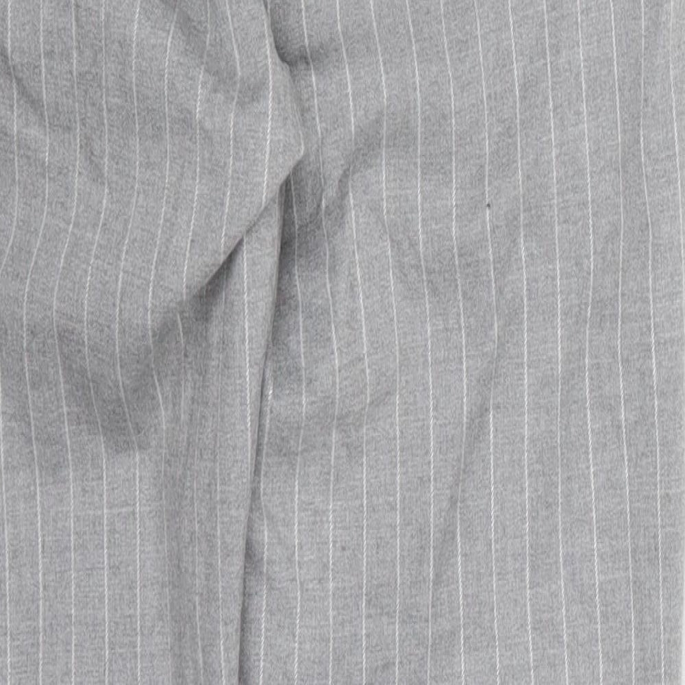Topman Mens Grey Striped Polyester Trousers  Size 32 L27 in Regular Button