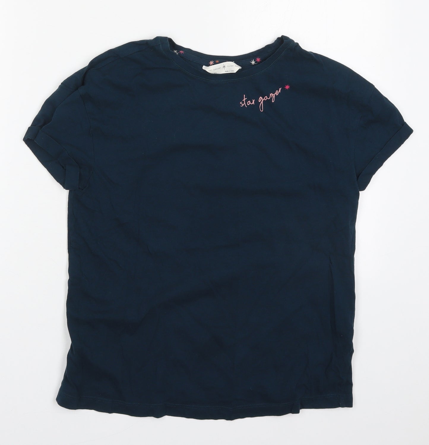 Marks and Spencer Womens Blue  Cotton Top Pyjama Top Size XS   - Star Gazer