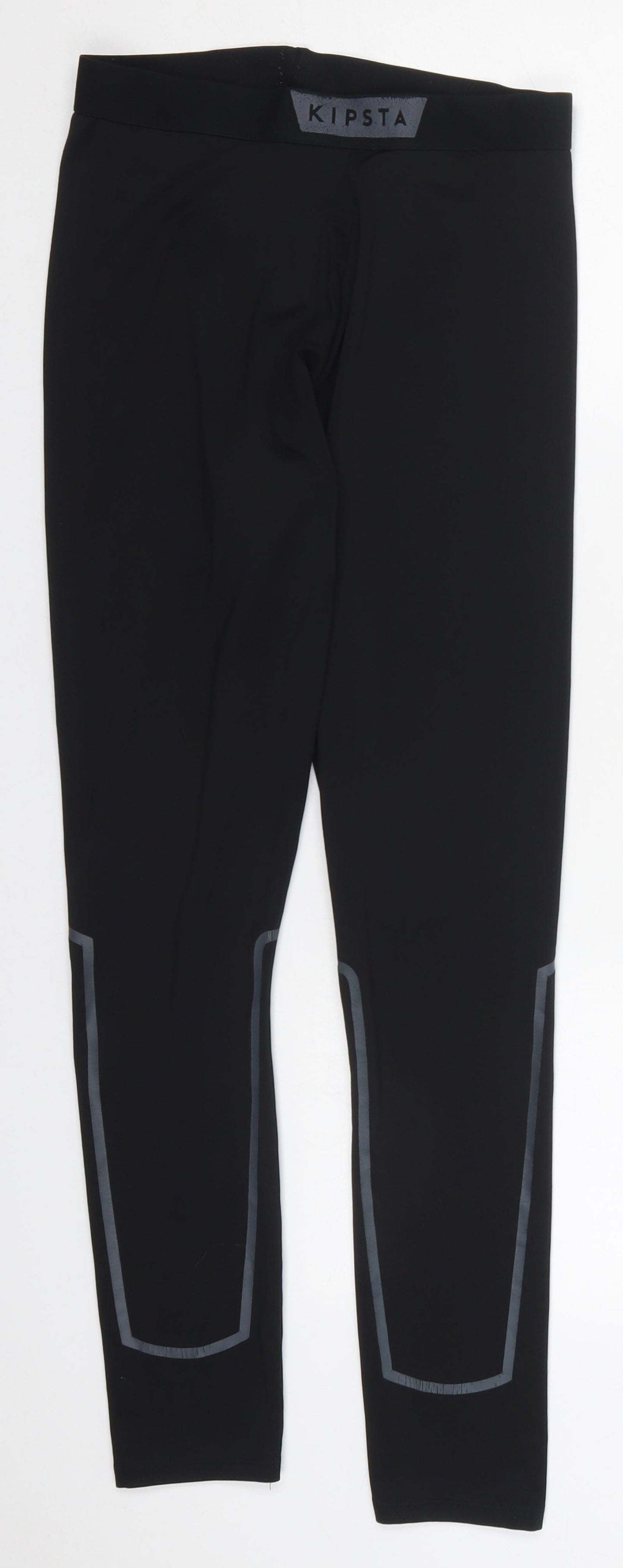 Kipsta Womens Black  Polyester Compression Leggings Size 26 in L28 in Regular