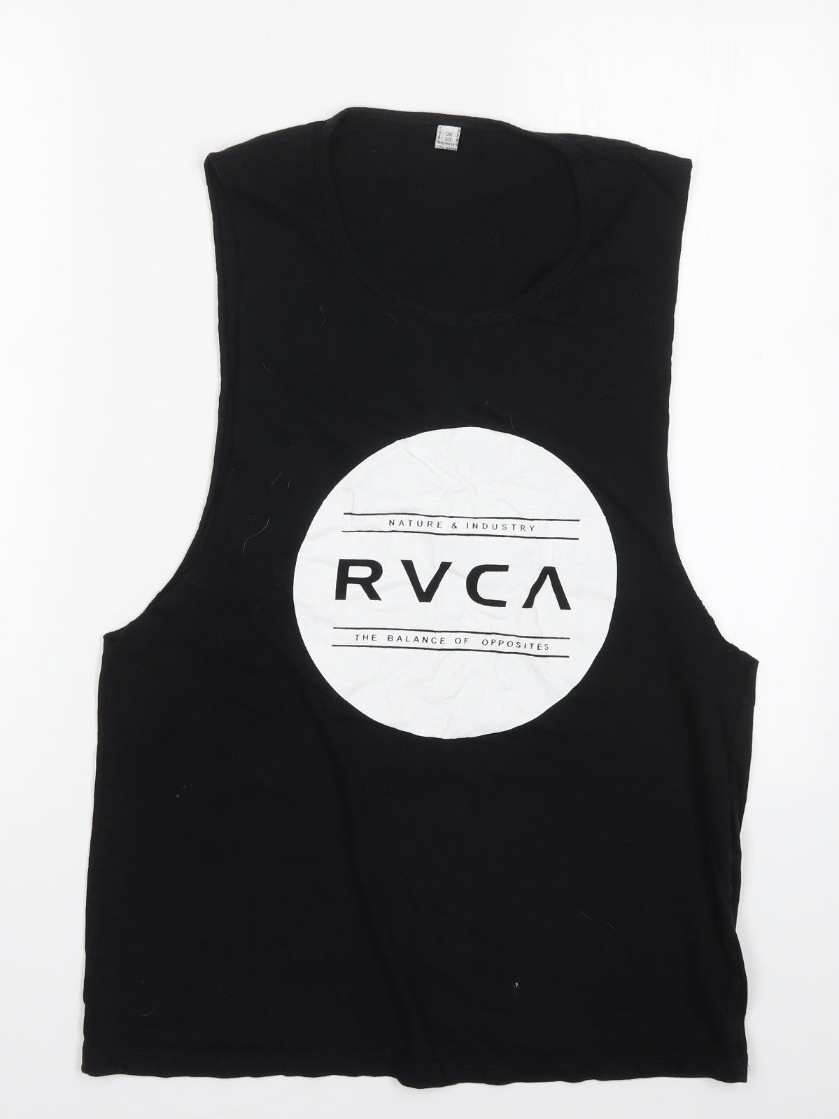 Preworn Mens Black  Viscose  T-Shirt One Size Crew Neck  - RVCA