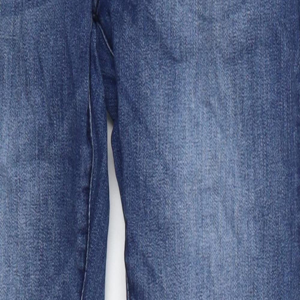 Crosshatch Mens Blue  Cotton Straight Jeans Size 30 L30 in Slim Button