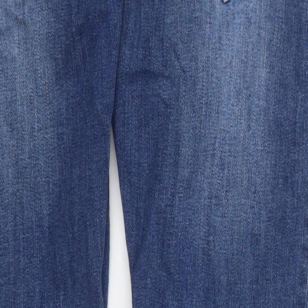 Crosshatch Mens Blue  Cotton Straight Jeans Size 30 L30 in Slim Button