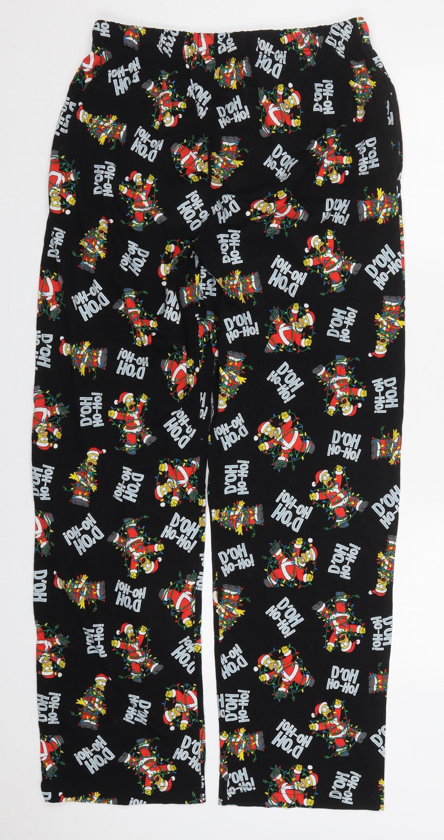 George Mens Multicoloured  Cotton Trousers  Size M L31 in Regular Drawstring - D'oh Ho-Ho The Simpsons Christmas